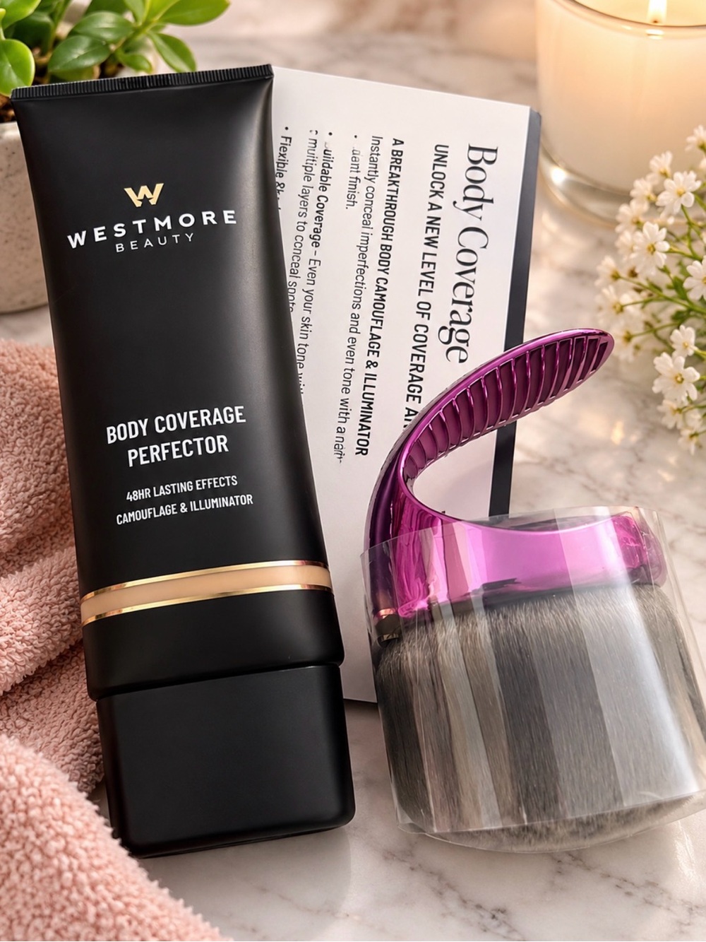 Westmore Body Coverage Perfector  Light Radiance large 6.8  oz sealed + Brush
